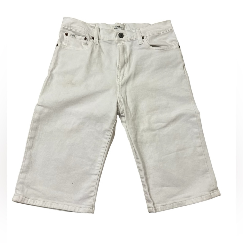 Polo by Ralph Lauren White Knee-Length Denim Shorts Big Boy Size 20 Like New